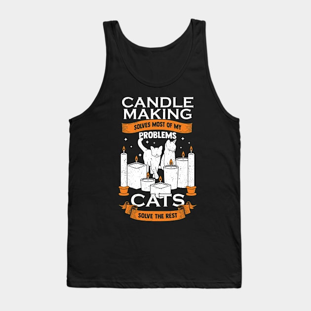 Candle Making Cat Lover Gift Tank Top by Dolde08